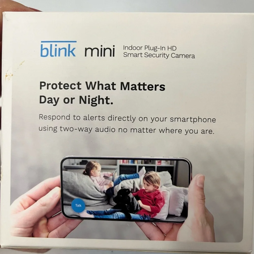 New Blink Mini Indoor Plug In HD Smart Security Camera Compact USB Power Cable